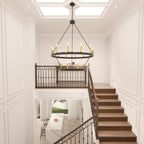 Acroma 20-light Modern Farmhouse 40In Round Wagon Wheel Chandelier with UL