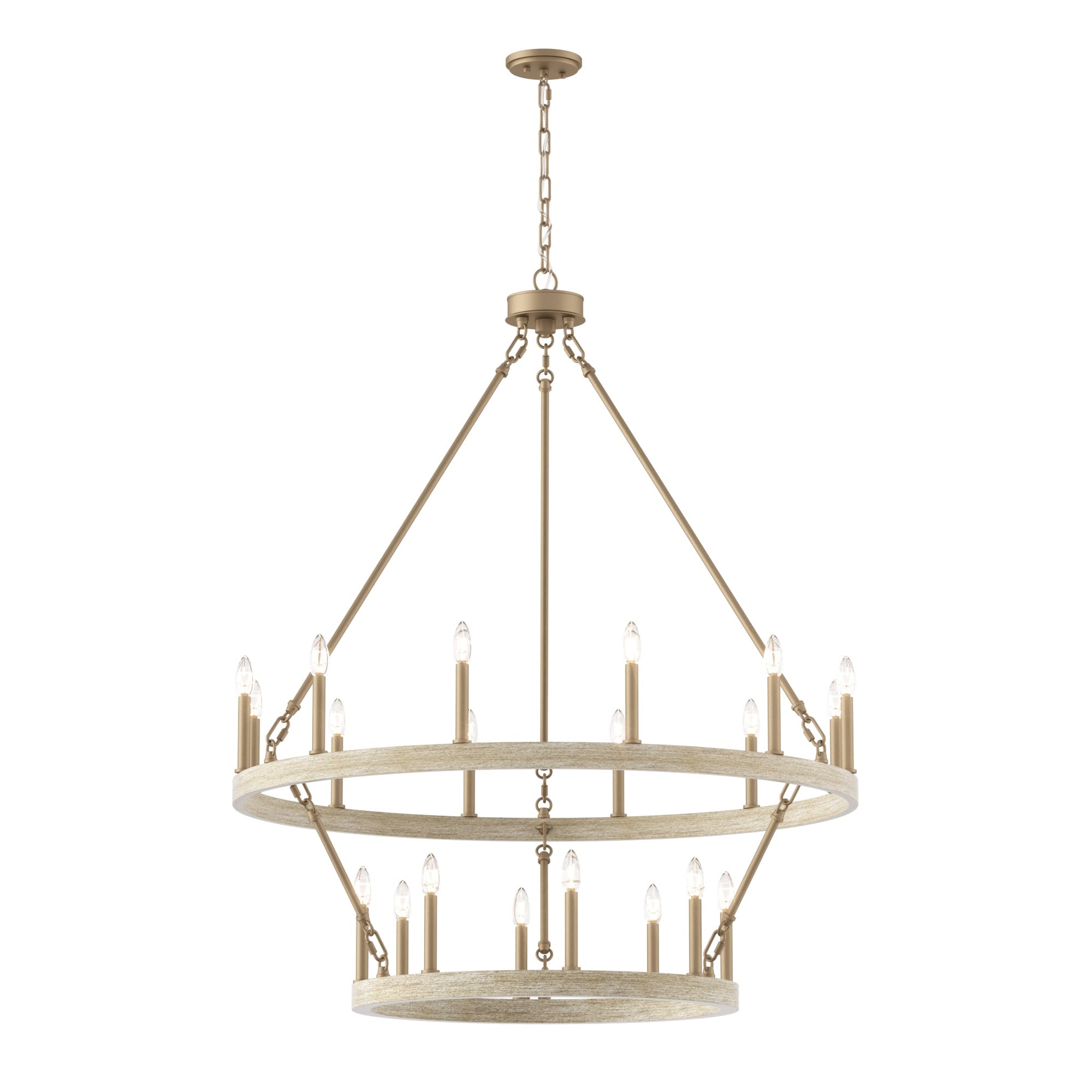 Acroma 20-light Modern Farmhouse 40In Round Wagon Wheel Chandelier with UL