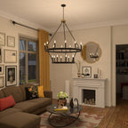 Acroma 20-light Modern Farmhouse 40In Round Wagon Wheel Chandelier with UL