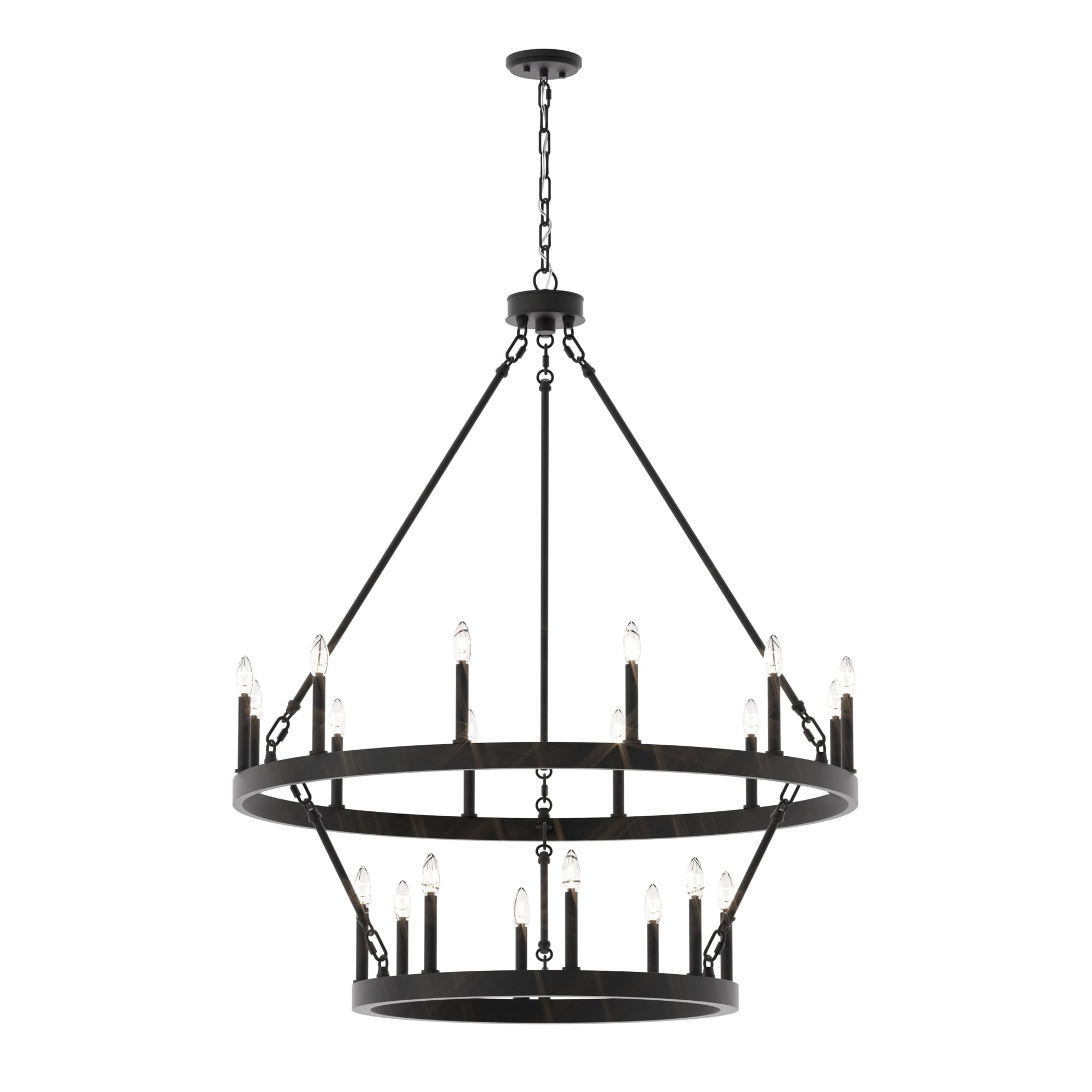 Acroma 20-light Modern Farmhouse 40In Round Wagon Wheel Chandelier with UL