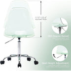 Acrylic Swivel adjustable height Armless Home office Rolling Chair