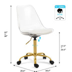 Acrylic Swivel adjustable height Armless Home office Rolling Chair