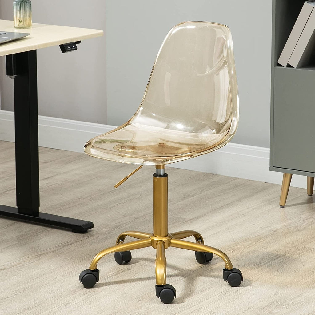 Acrylic Swivel adjustable height Armless Home office Rolling Chair
