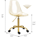 Acrylic Swivel adjustable height Armless Home office Rolling Chair