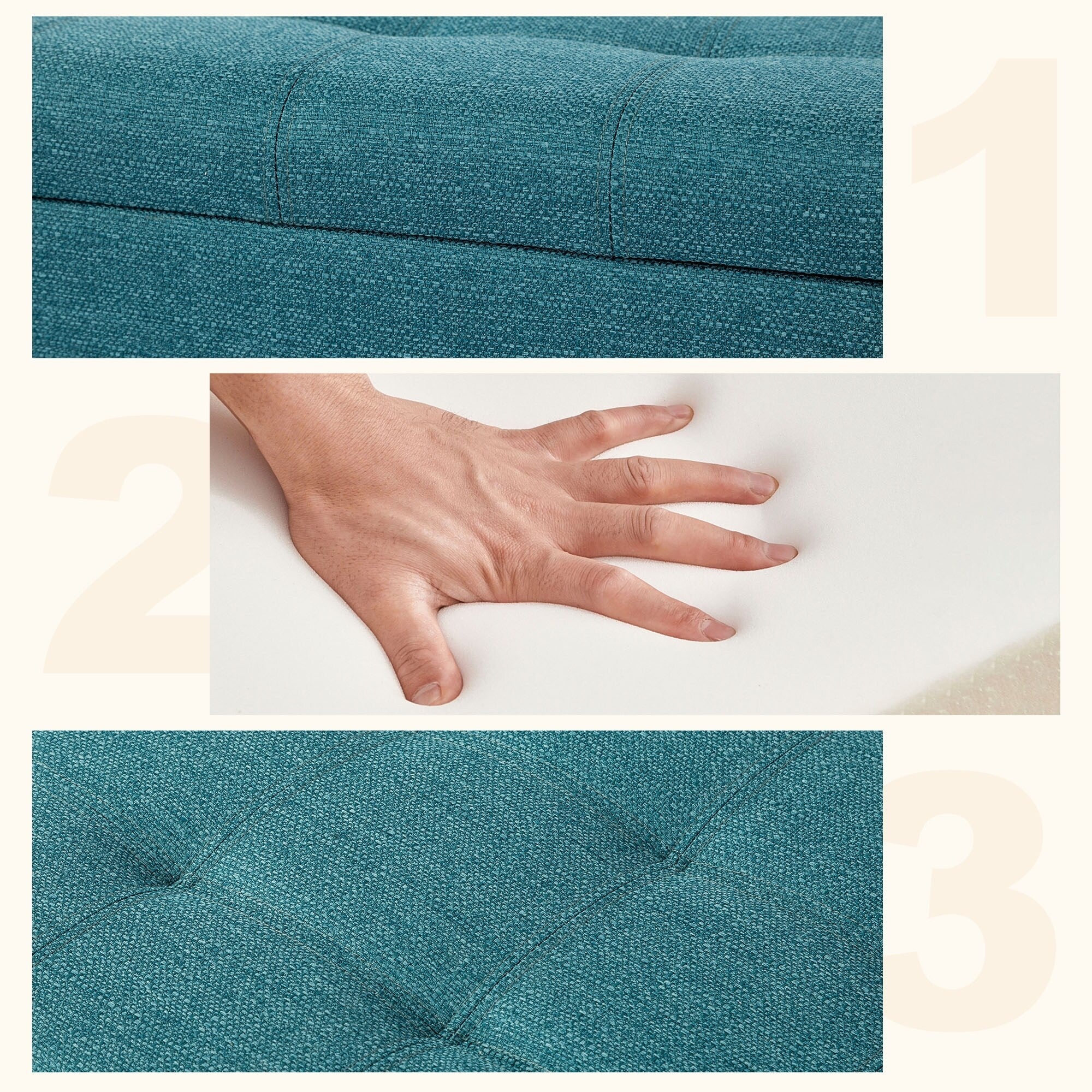 Adeco 50 Bonded Leather Storage Ottoman Bench