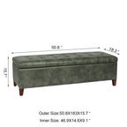 Adeco 50 Bonded Leather Storage Ottoman Bench