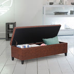Adeco 50 Bonded Leather Storage Ottoman Bench