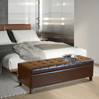 Adeco 50 Bonded Leather Storage Ottoman Bench