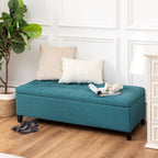 Adeco 50 Bonded Leather Storage Ottoman Bench