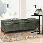 Adeco 50 Bonded Leather Storage Ottoman Bench