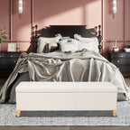 Adeco 50 Bonded Leather Storage Ottoman Bench