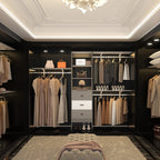 Rackcog 120'' Adjustable Closet Organizer with Drawers, Closet System with DIY Shelves for Reach-in and Walk-in Closet