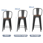 Andeworld farmhouse bar stools ,counter height bar stools set of 4 - Set of 4