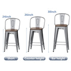 Andeworld farmhouse bar stools ,counter height bar stools set of 4 - Set of 4