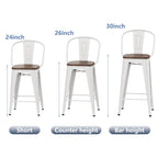 Andeworld farmhouse bar stools ,counter height bar stools set of 4 - Set of 4