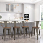 Andeworld farmhouse bar stools ,counter height bar stools set of 4 - Set of 4