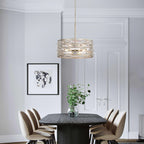 Anita Drum Shade Chandelier with Clear Glass Prism