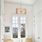 Anita Drum Shade Chandelier with Clear Glass Prism