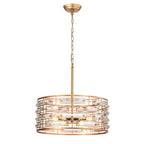 Anita Drum Shade Chandelier with Clear Glass Prism