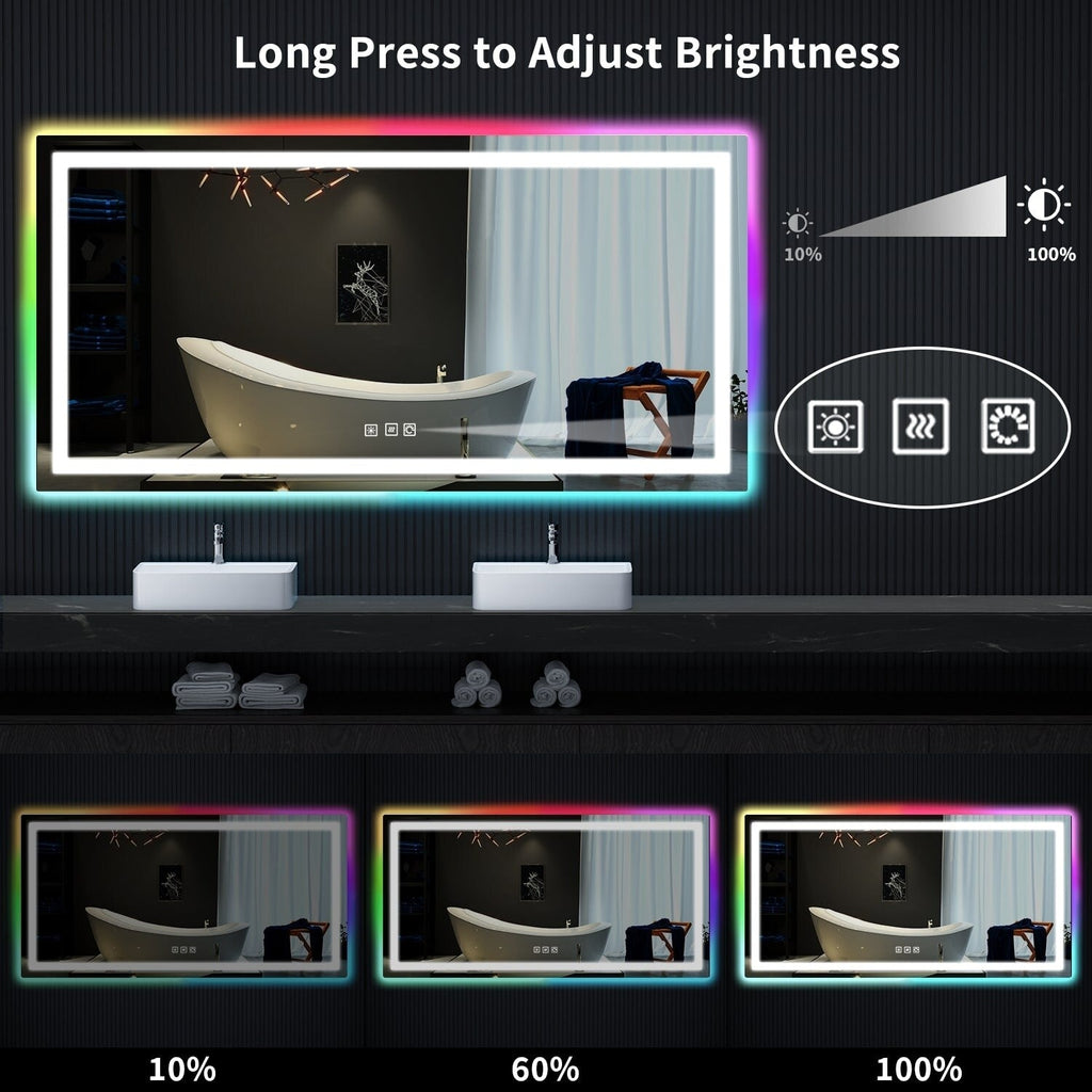 Anti-Fog RGB Backlit & LED Frontlit Bathroom Mirror