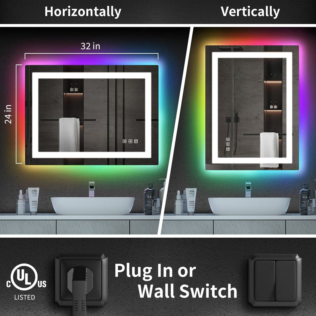 Anti-Fog RGB Backlit & LED Frontlit Bathroom Mirror