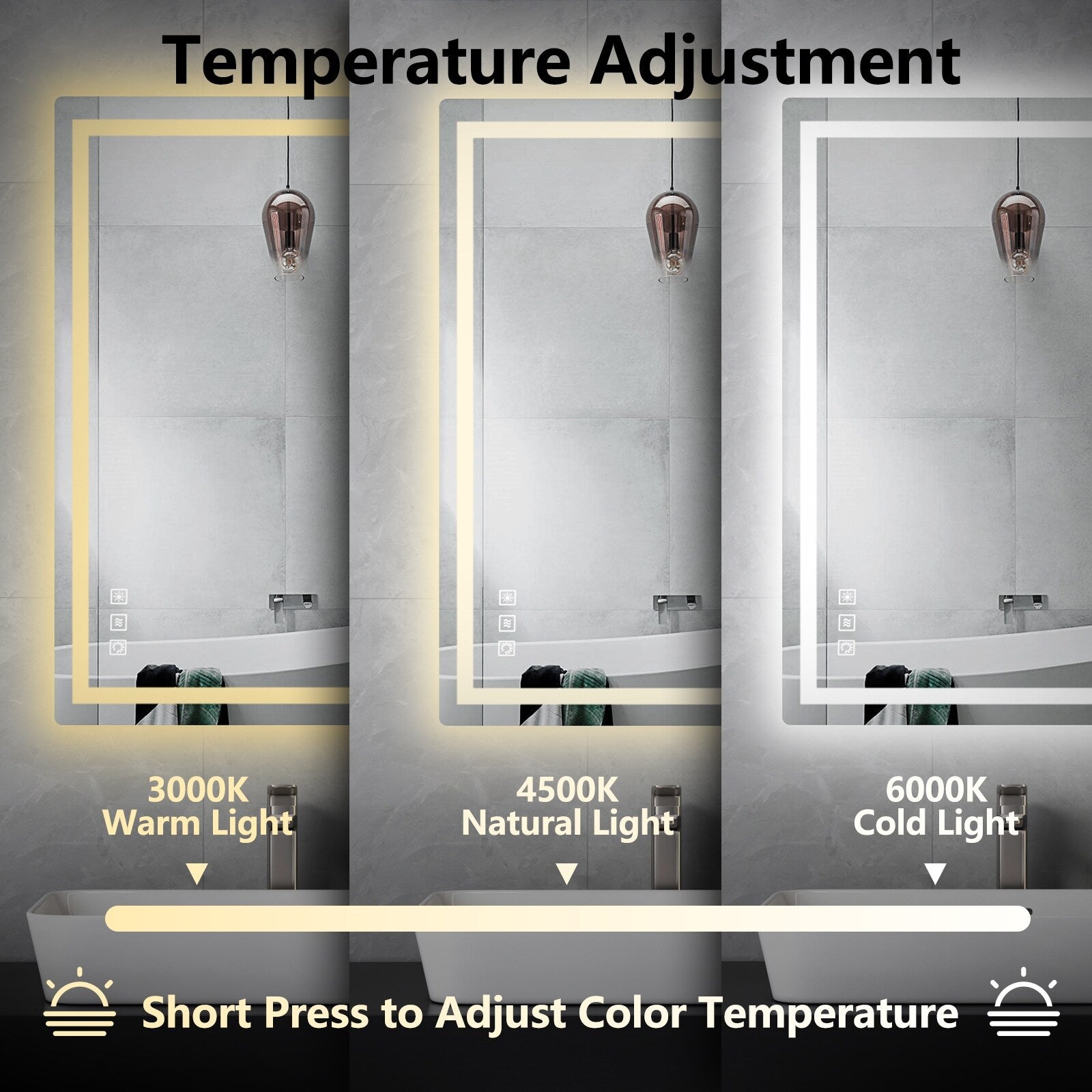 Anti-Fog RGB Backlit & LED Frontlit Bathroom Mirror