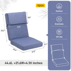 Aoodor Patio High Back Chair Cushions Set of 4, 46x21x4 Inches(Only Cushions)