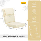 Aoodor Patio High Back Chair Cushions Set of 4, 46x21x4 Inches(Only Cushions)