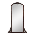 Arched Full-Length Solid Wood Carving Floor Mirror