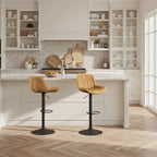 Art Leon Adjustable Height Swivel Barstool, Set of 2