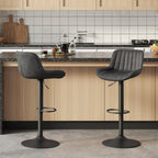 Art Leon Adjustable Height Swivel Barstool, Set of 2