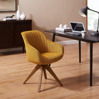 Art Leon Modern Home Office Swivel Arm Accent Chair with Wood Legs