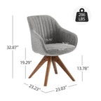 Art Leon Modern Home Office Swivel Arm Accent Chair with Wood Legs