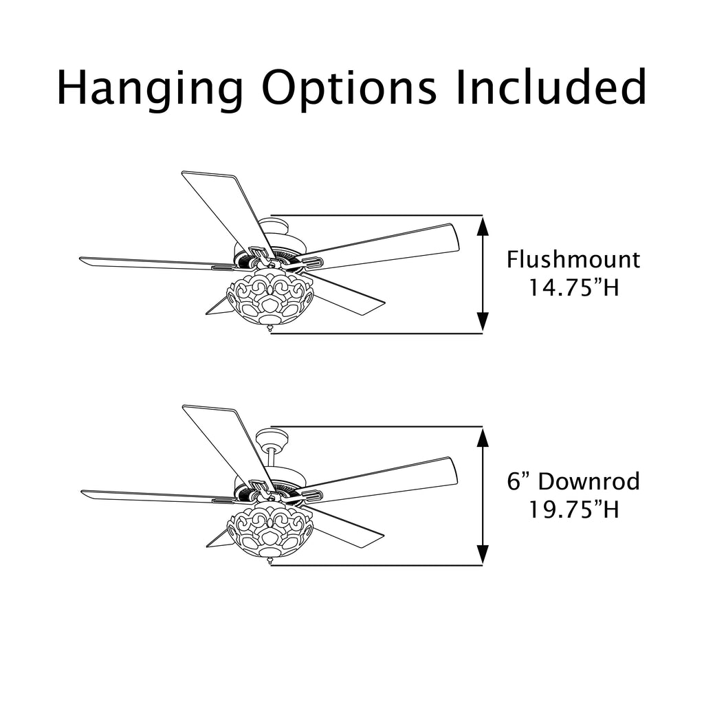 Astrid River of Goods Multicolored Oil-Rubbed Bronze and Stained Glass 3-Light 52-Inch Ceiling Fan - 52 x 52 x 14.75/19.75