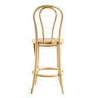 Camille Elm Wood and Rattan Bentwood Counter Stool, Natural