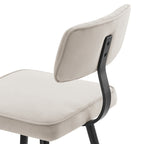 Charlecote Set of 2 Champagne Colour Velvet Upholstered Bar Stools