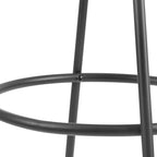 Barton Set of 2 Grey Velvet Upholstered Bar Stools with Contrast Piping