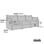 Byron Pillow Edge Mist Grey Boucle Modular Sofa, 3-Seater