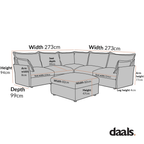 Byron Pillow Edge Mist Grey Boucle Modular Sofa, 5-Seater Corner