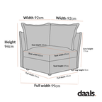 Byron Pillow Edge Mist Grey Boucle Modular Sofa, 1-Seater Corner