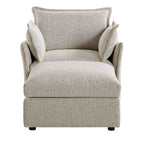 Byron Pillow Edge Mist Grey Boucle Modular Sofa, 1-Seater Chaise