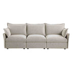 Byron Pillow Edge Mist Grey Boucle Modular Sofa, 3-Seater