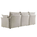 Byron Pillow Edge Mist Grey Boucle Modular Sofa, 3-Seater