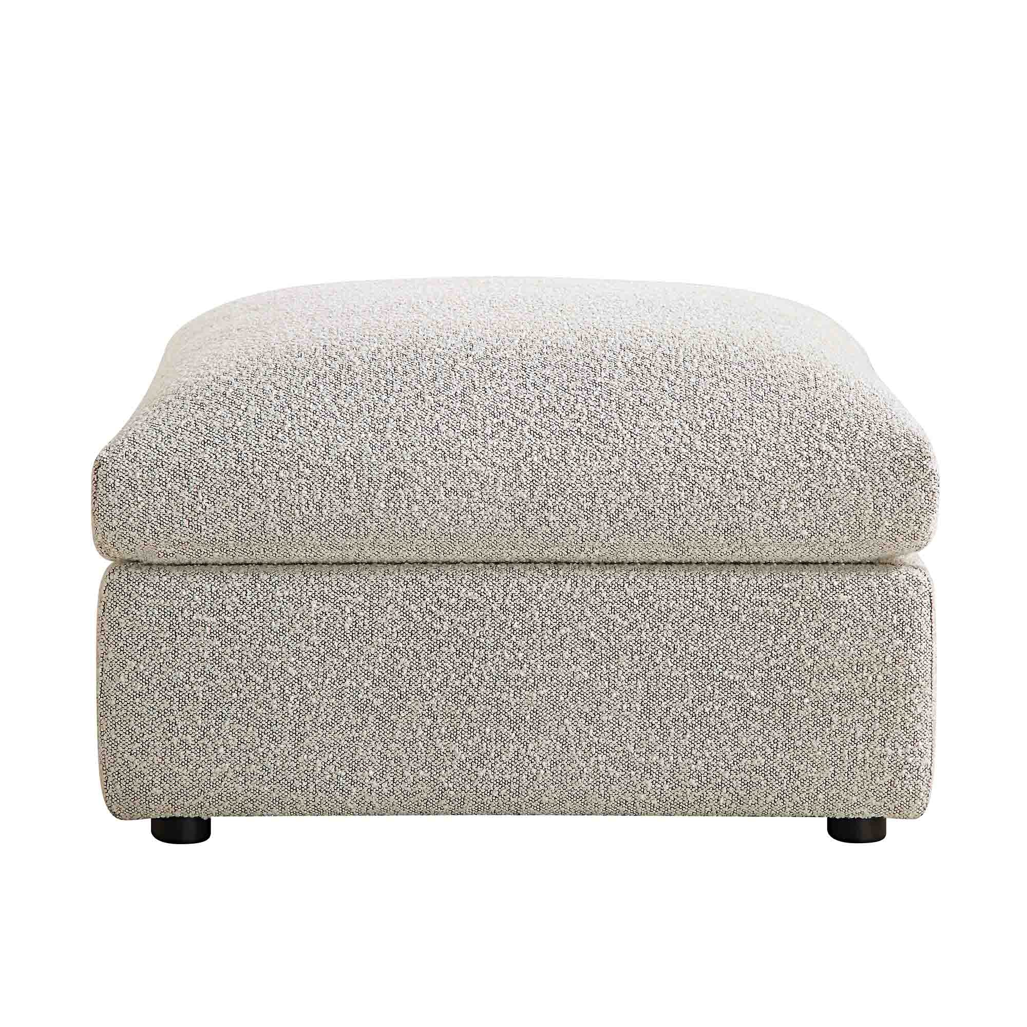 Byron Mist Grey Boucle Pouffe