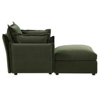 Byron Pillow Edge Moss Green Velvet Modular Sofa, 1-Seater Chaise
