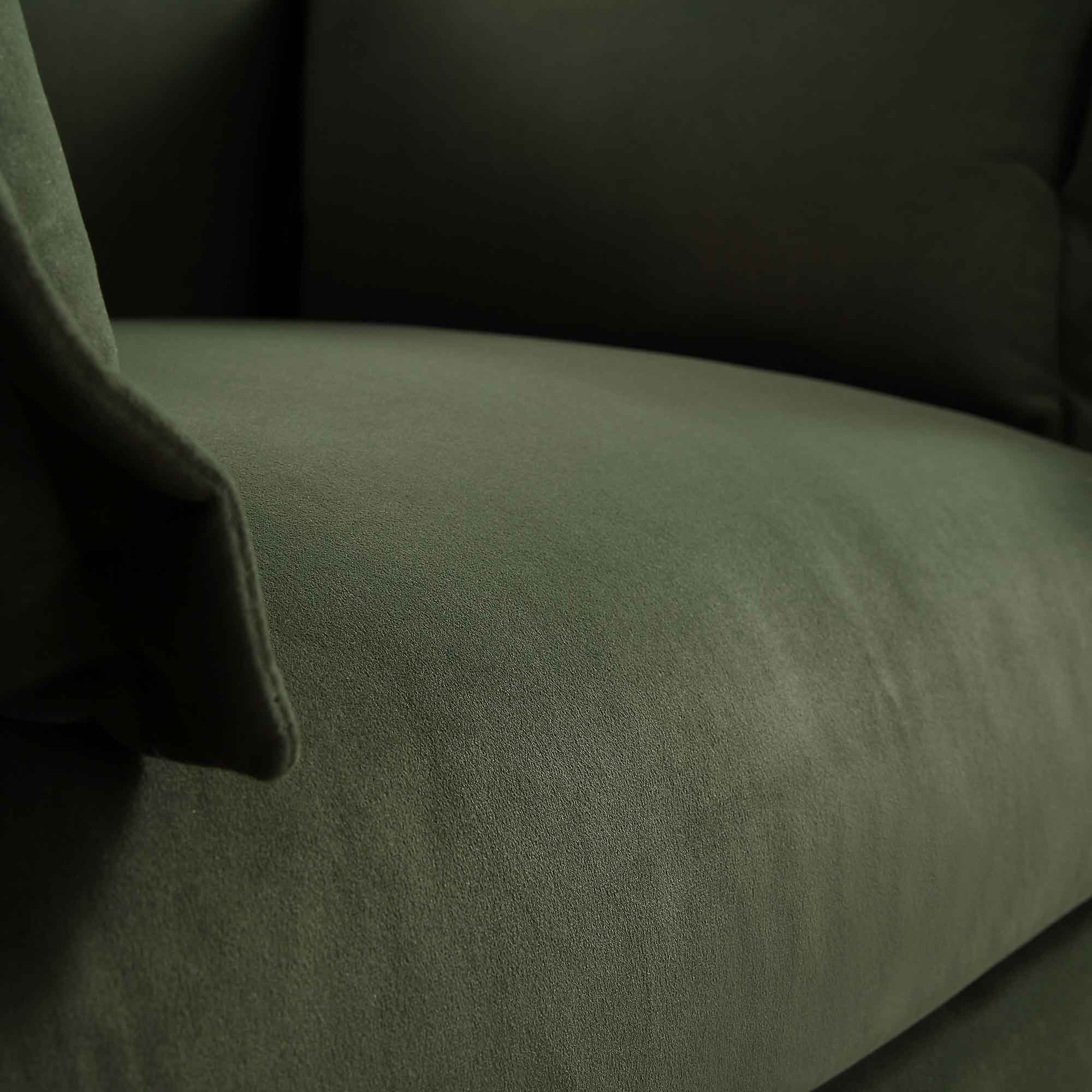 Byron Pillow Edge Moss Green Velvet Modular Sofa, 1-Seater Chaise