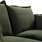 Byron Pillow Edge Moss Green Velvet Modular Sofa, 2-Seater