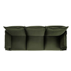 Byron Pillow Edge Moss Green Velvet Modular Sofa, 3-Seater