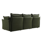 Byron Pillow Edge Moss Green Velvet Modular Sofa, 3-Seater
