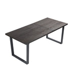 BERN 6-8 Seater Dark Oak Extending Dining Table with Metal Legs